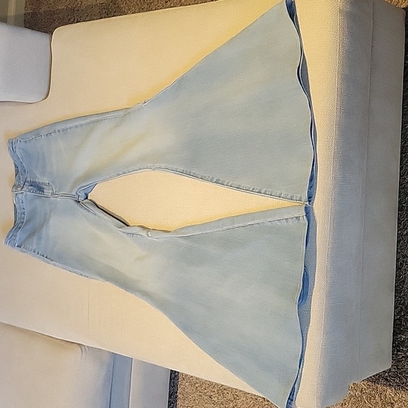Free People Float on Flare Jeans Light Wash 26 Boho Western Rodeo High Waist - Picture 2 of 16